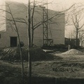 Строительство кинотеатра "Космос", справа - Спасо-Преображенская церковь, 1963 г.