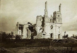 Руины нового костёла, уничтоженного во время Первой мировой войны, 1917 г.
