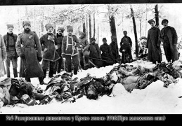 Разорванные динамитом у Крево зимою 1916 г. (при заложении мин)