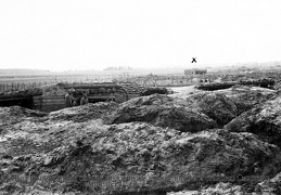 Вид на передовые окопы, полотно железной дороги и станцию Сморгонь, апрель 1917 г.