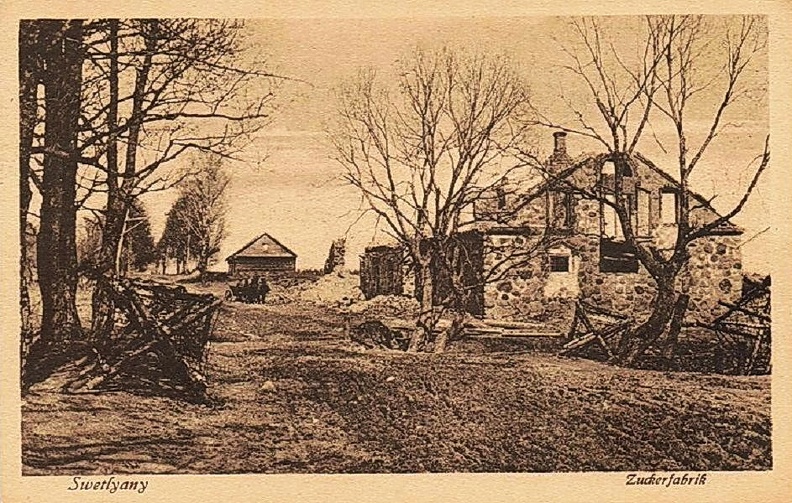 1916 , Swetlyany (miejsce na północ od miasta Smorgonie) - zniszczona cukrownia..jpg