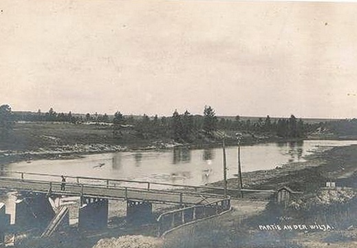 Мост через Вилию в Жодишках, предположительно между 1914 и 1918 гг.