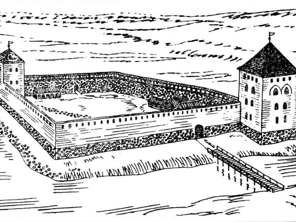 Реконструкция кревского замка, 1301-1500 гг.